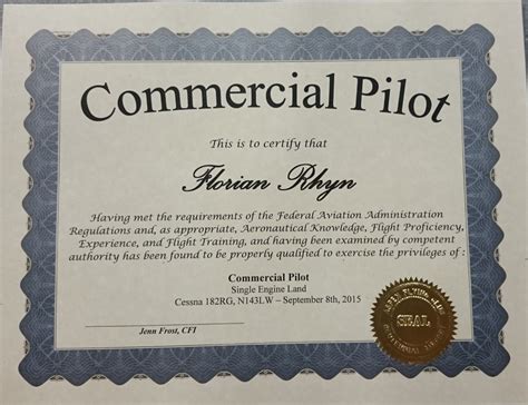 Diploma of Aviation (Commercial Pilot Licence .